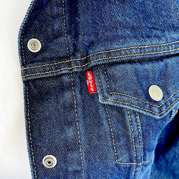 Levi's Original Rib Trim Trucker Jeans Jacket Size S - Picture 2 of 8